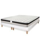 Ensemble matelas & 2 sommiers Magnifico blanc/noir - 2x80x200 cm