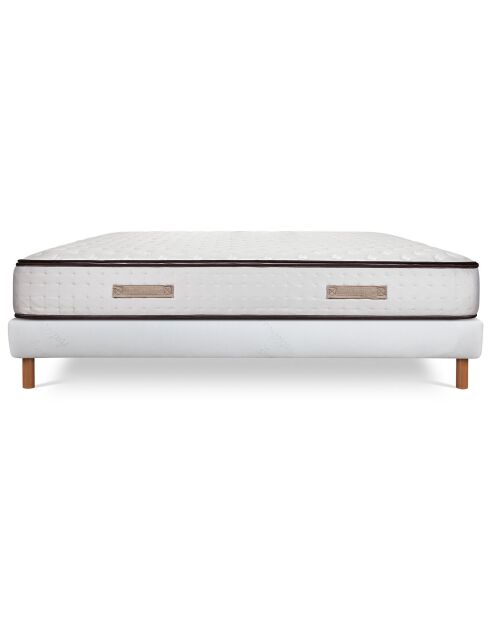 Ensemble matelas & 2 sommiers Paradisio blanc/marron - 2x90x200 cm