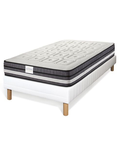 Ensemble matelas & sommier Prezioso blanc/gris - 80x200 cm