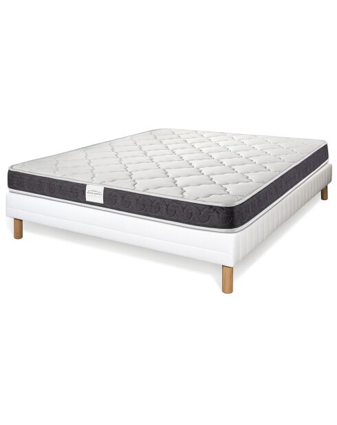 Ensemble matelas & sommier Prima blanc/gris - 140x190 cm