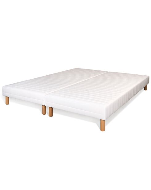 Ensemble matelas & 2 sommiers Prima blanc/gris - 2x90x200 cm