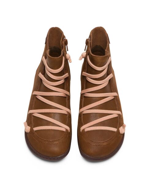 Sneakers en Cuir Peu marron