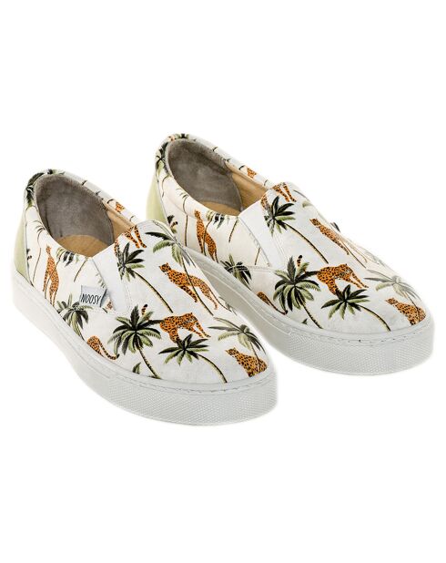 Slip-On Jungle weiß/grün