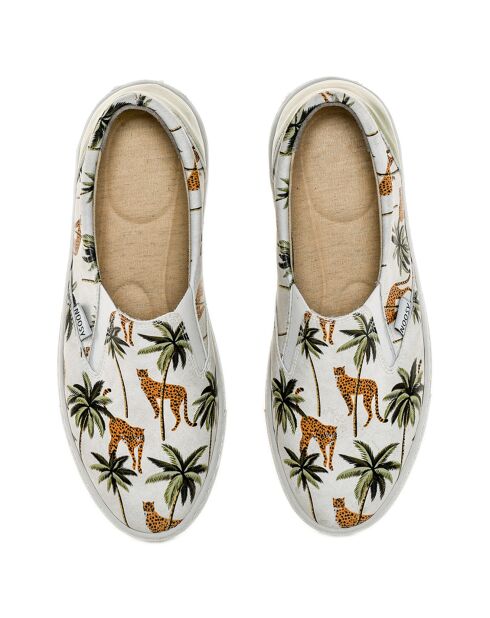 Slip-On Jungle weiß/grün