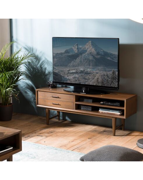 Meuble TV Lara bois mindi - 140x35x50 cm