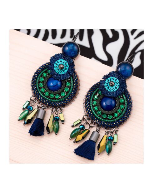 Boucles d'oreilles Bombay bleues