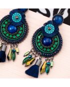 Boucles d'oreilles Bombay bleues