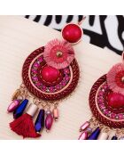 Boucles d'Oreilles Bombay framboise