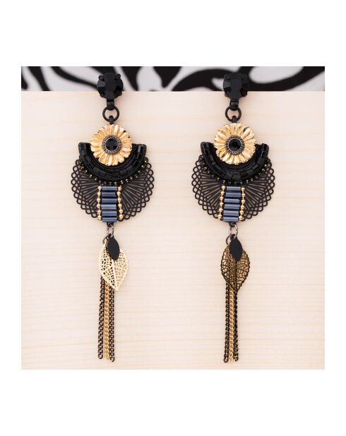 Flor De Egypta Ohrringe schwarz/gold