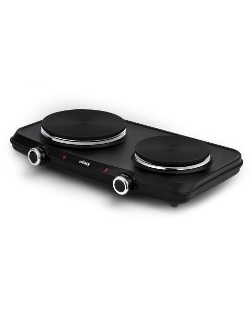 Plaque de cuisson électrique à 2 feux noire - 2250W
