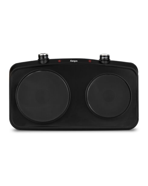 Plaque de cuisson électrique à 2 feux noire - 2250W
