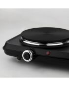 Plaque de cuisson électrique à 2 feux noire - 2250W