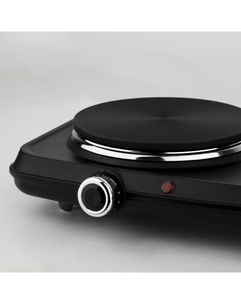 Plaque de cuisson électrique à 2 feux noire - 2250W