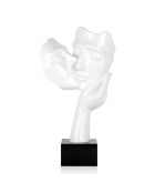 Sculpture en résine Baiser entre amoureux blanc - 51x28x20 cm