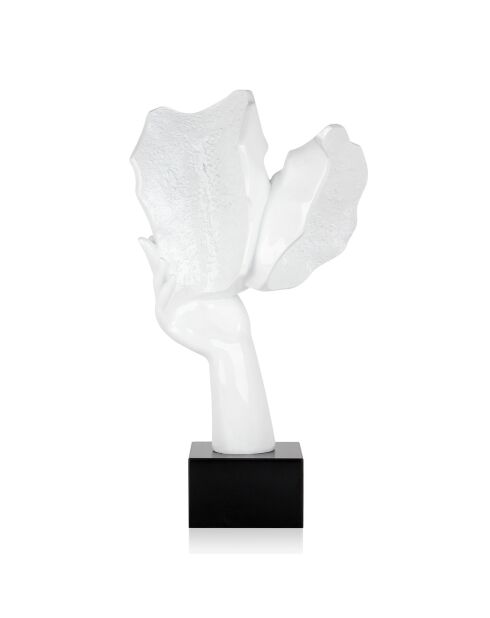 Sculpture en résine Baiser entre amoureux blanc - 51x28x20 cm