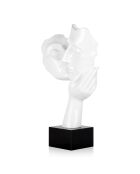 Sculpture en résine Baiser entre amoureux blanc - 51x28x20 cm