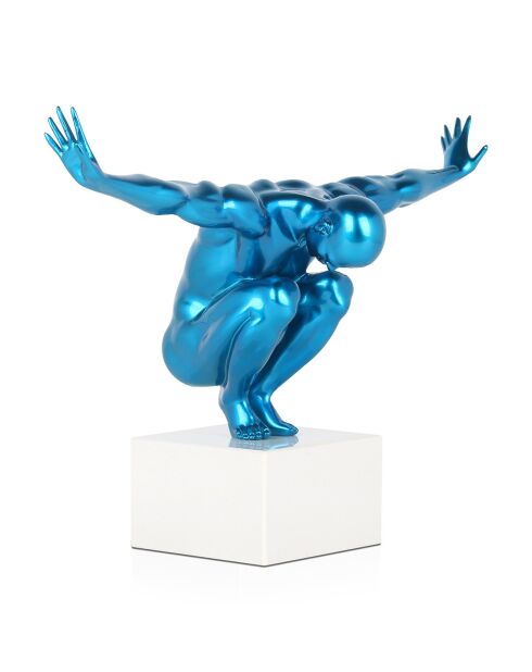 Sculpture Équilibre bleue - 31,5x44x21 cm