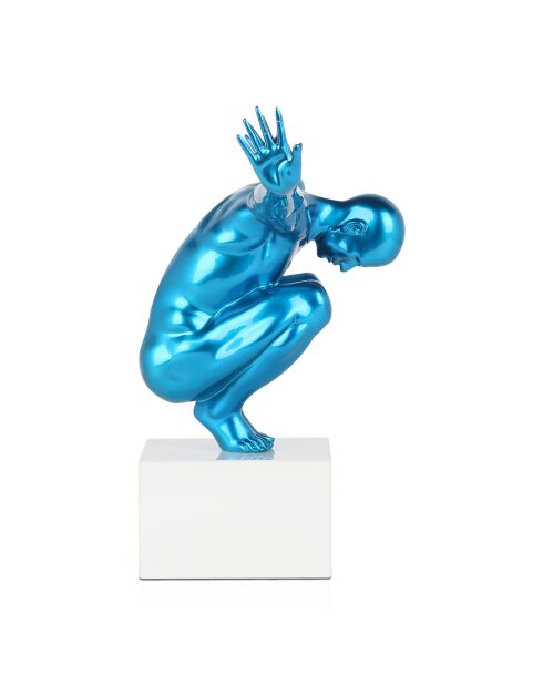 Sculpture Équilibre bleue - 31,5x44x21 cm