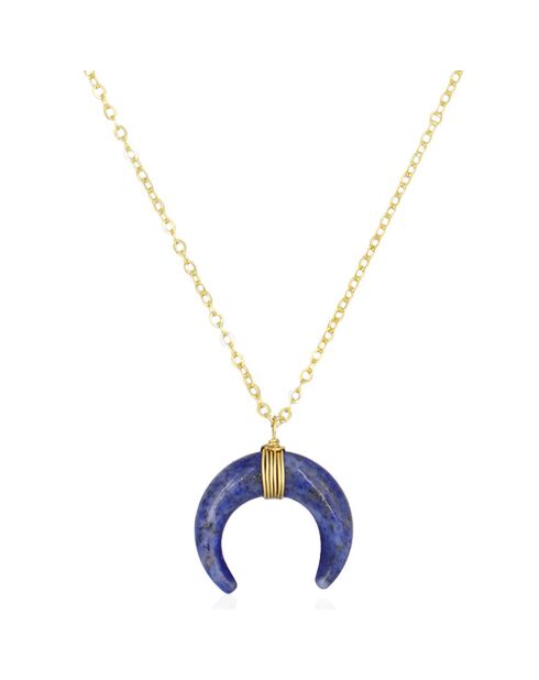 Collier Loreleï Lapis bleu en laiton doré