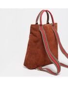 Sac à dos en Cuir Gao camel - 37.5x9x37 cm