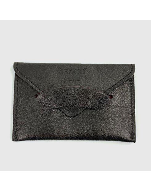 Porte-Cartes en Cuir brillant Mel noir  - 11x0.3x7 cm