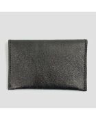 Porte-Cartes en Cuir brillant Mel noir  - 11x0.3x7 cm