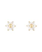 Boucles d'oreilles Puce Douce Marguerite or jaune