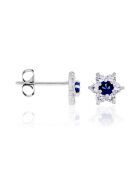 Boucles d'oreilles Le Messager Bleu or blanc