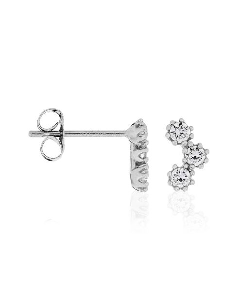 Boucles d'oreilles Zirconias or blanc