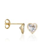 Boucles d'oreilles Coeur brillant or jaune