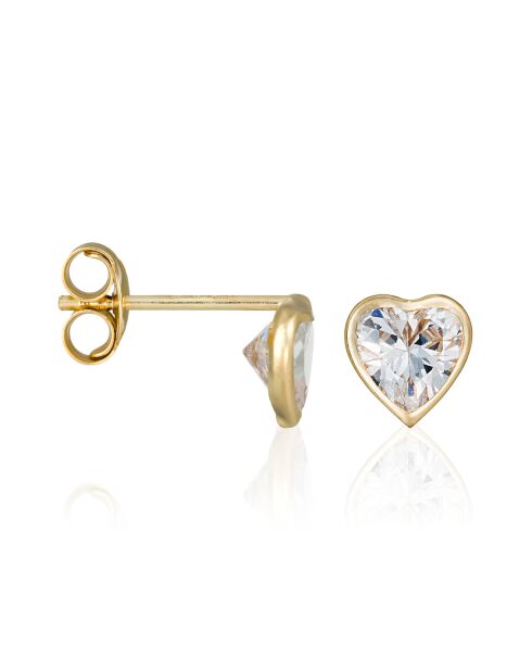 Boucles d'oreilles Coeur brillant or jaune