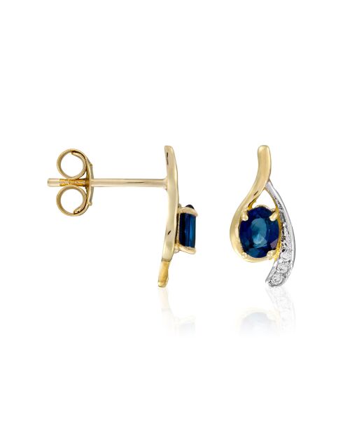 Boucles d'oreilles Marquise dorée bicolore