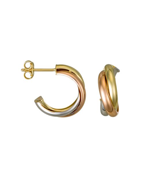 Boucles d'oreilles créoles or tricolore