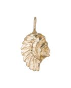 Pendentif Indien plume or jaune