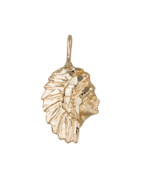 Pendentif Indien plume or jaune