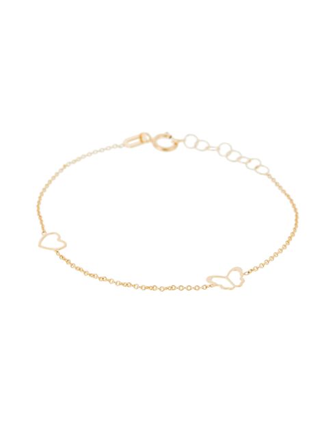 Bracelet enfant Coeur & papillon or jaune