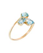 Anillo de camino azul bicolor
