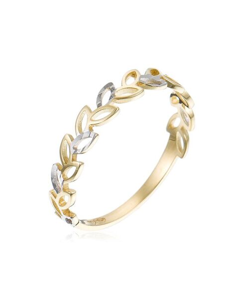Zweifarbiger Ring mit abnehmbaren Blättern aus Gold