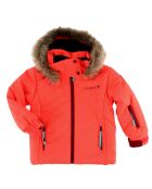 Veste de Ski Pingouin col fausse fourrure rouge orange