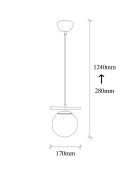 Suspension Uzum noire - 17x15x124 cm