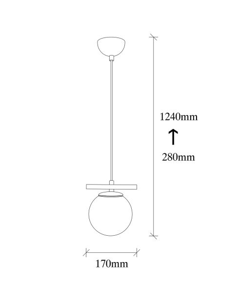 Suspension Uzum noire - 17x15x124 cm