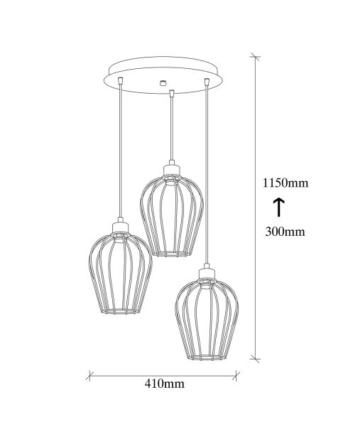 Suspension Tel noire - 41x115 cm