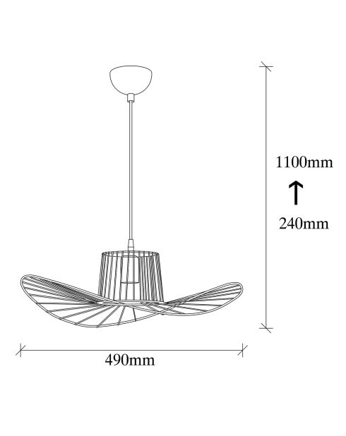 Suspension Tel noire - 49x110 cm