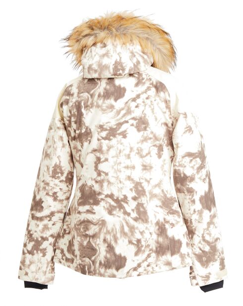 Veste de Ski Flegere imprimé col fausse fourrure vanille