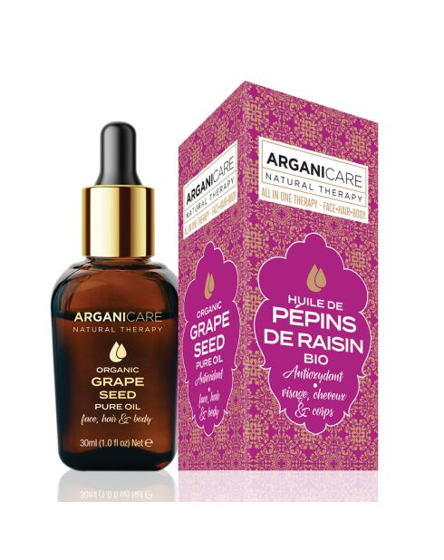 Huile de Pépins de Raisin Bio 3-1 Visage, Cheveux & Corps - 30 ml