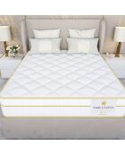 Matelas à ressorts ensachés et mémoire de forme Magellan blanc/jaune - 90x200 cm