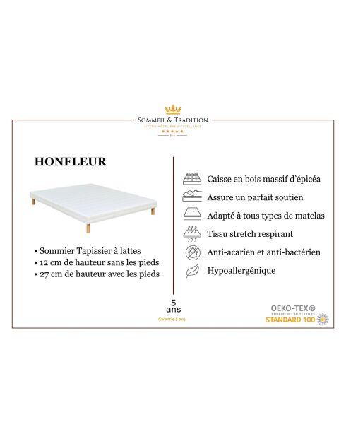 Ensemble matelas & 2 sommiers Magellan blanc/jaune - 2x90x200 cm