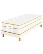 Ensemble matelas & sommier Magellan blanc/jaune - 80x200 cm