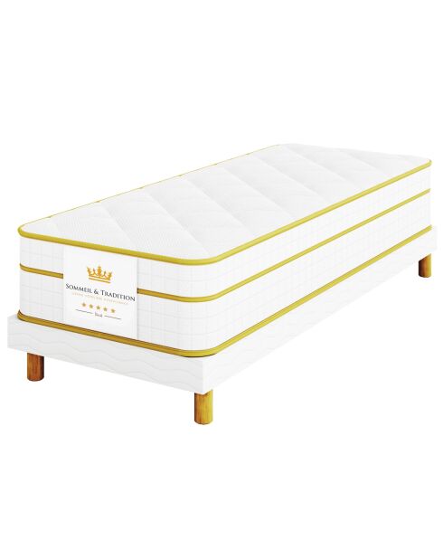 Ensemble matelas & sommier Magellan blanc/jaune - 80x200 cm