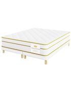 Ensemble matelas & 2 sommiers Magellan blanc/jaune - 2x80x200 cm